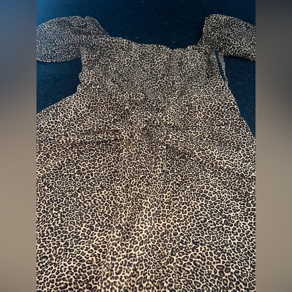 UEC SHOW ME YOUR MUMU Brown Black Lucky Leopard Kinsley Romper Lined Sz Med - Picture 7 of 13